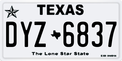 TX license plate DYZ6837