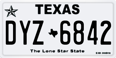 TX license plate DYZ6842