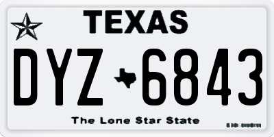 TX license plate DYZ6843
