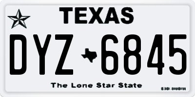 TX license plate DYZ6845