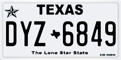 TX license plate DYZ6849