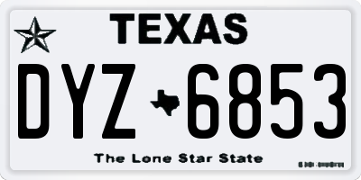 TX license plate DYZ6853