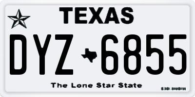 TX license plate DYZ6855
