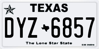 TX license plate DYZ6857
