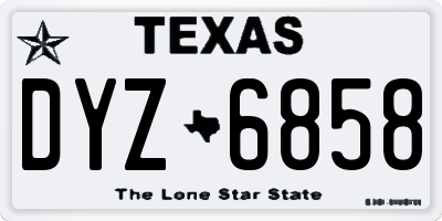 TX license plate DYZ6858
