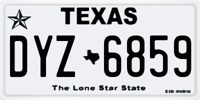 TX license plate DYZ6859