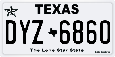 TX license plate DYZ6860