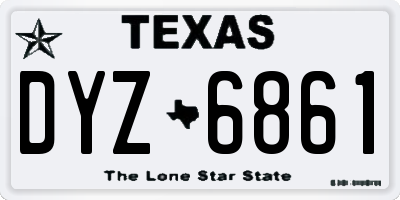 TX license plate DYZ6861