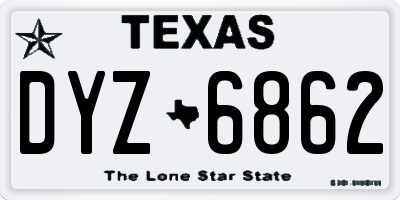 TX license plate DYZ6862