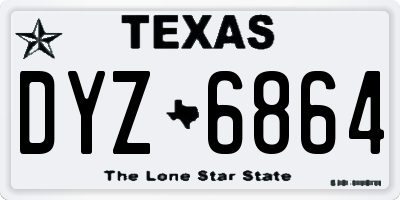 TX license plate DYZ6864