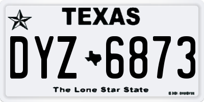 TX license plate DYZ6873