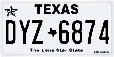 TX license plate DYZ6874
