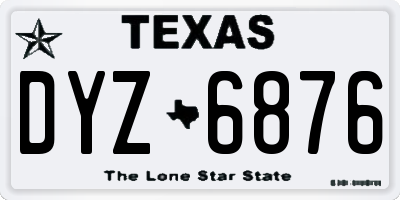 TX license plate DYZ6876