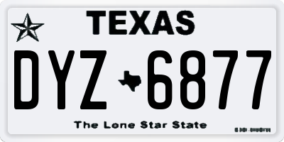 TX license plate DYZ6877