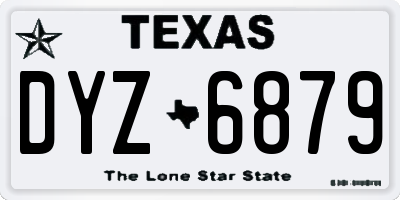 TX license plate DYZ6879