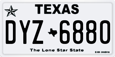 TX license plate DYZ6880