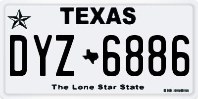 TX license plate DYZ6886