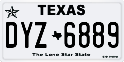 TX license plate DYZ6889