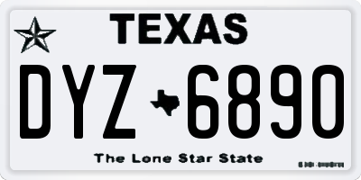 TX license plate DYZ6890