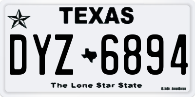 TX license plate DYZ6894