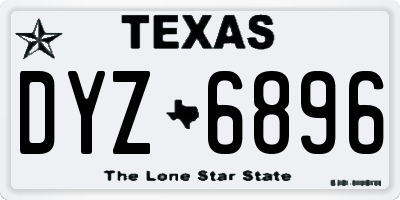 TX license plate DYZ6896