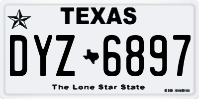TX license plate DYZ6897