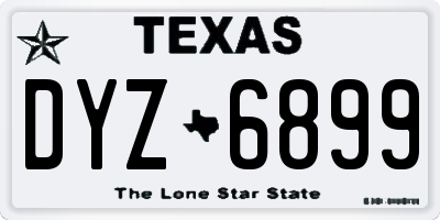 TX license plate DYZ6899