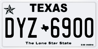 TX license plate DYZ6900