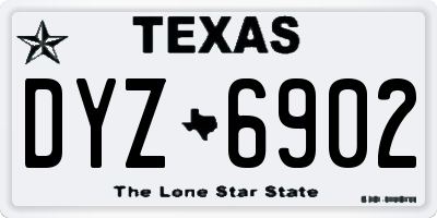 TX license plate DYZ6902