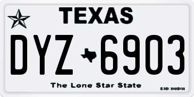 TX license plate DYZ6903