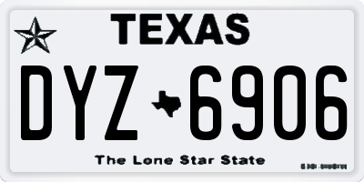 TX license plate DYZ6906