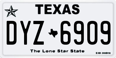 TX license plate DYZ6909