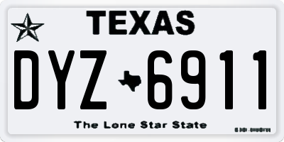 TX license plate DYZ6911
