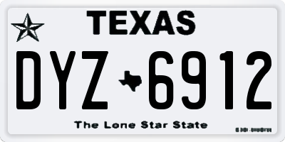 TX license plate DYZ6912