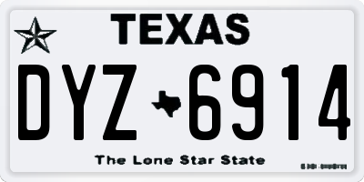 TX license plate DYZ6914