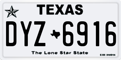 TX license plate DYZ6916