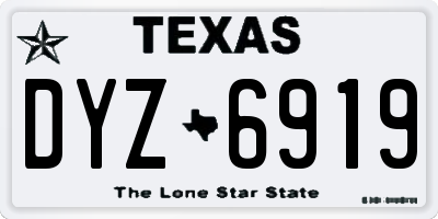 TX license plate DYZ6919