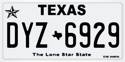 TX license plate DYZ6929