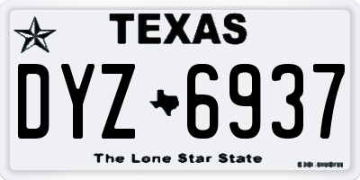 TX license plate DYZ6937