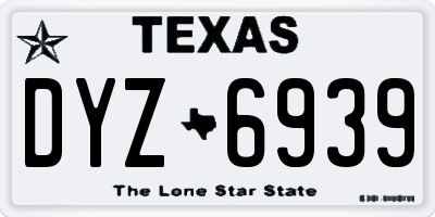 TX license plate DYZ6939
