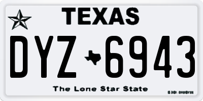 TX license plate DYZ6943