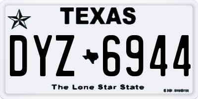 TX license plate DYZ6944