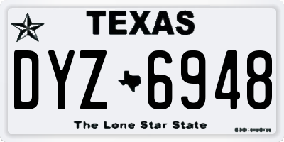 TX license plate DYZ6948