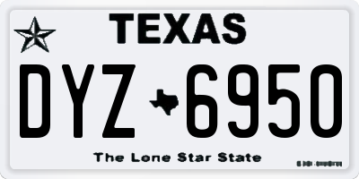 TX license plate DYZ6950