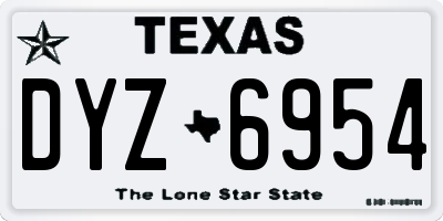 TX license plate DYZ6954