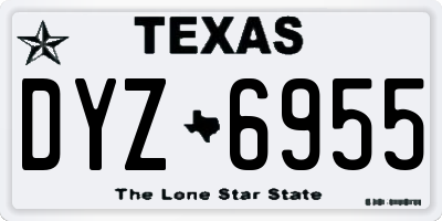 TX license plate DYZ6955