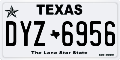 TX license plate DYZ6956