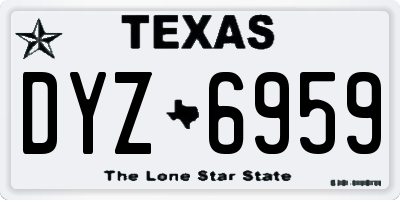 TX license plate DYZ6959