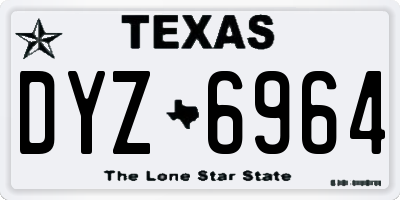 TX license plate DYZ6964