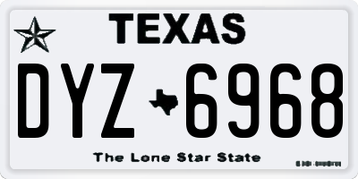 TX license plate DYZ6968